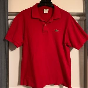Red Lacoste Polo size 6 L